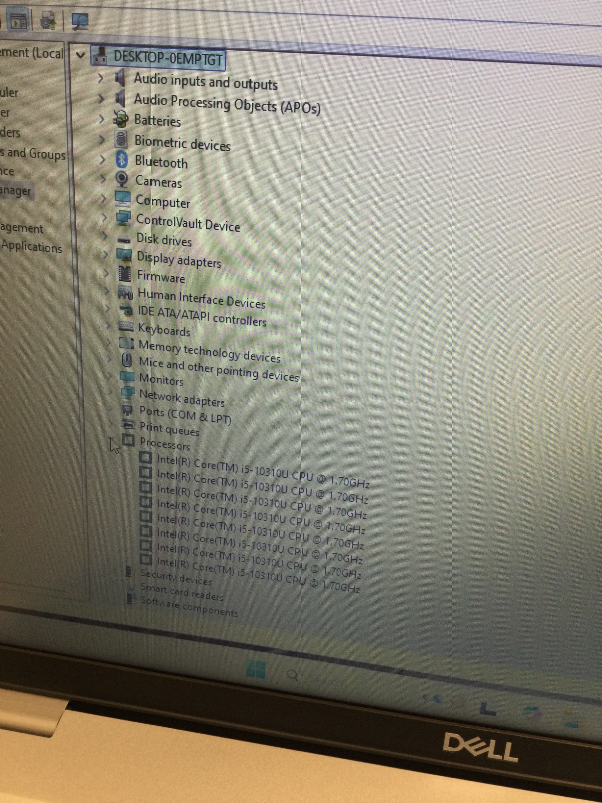 Dell Precision 3550 15.6″ CORE i5-10310U 16GB Ram 128GB SSD 1.70GHZ Win 11 Pro