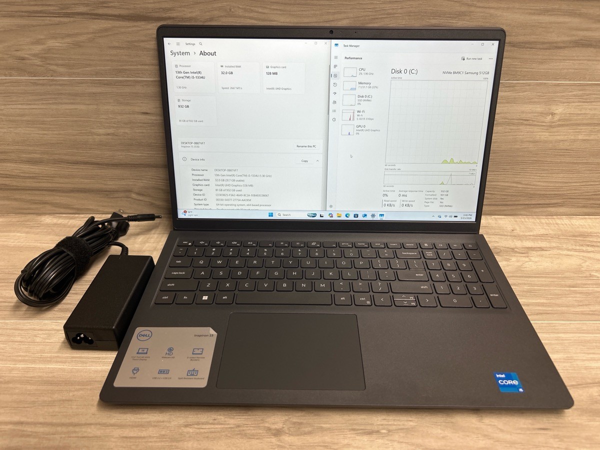 Dell Inspiron 15 3530 i5 32GB RAM 1TB SSD Win 11 Pro (PO1024513)