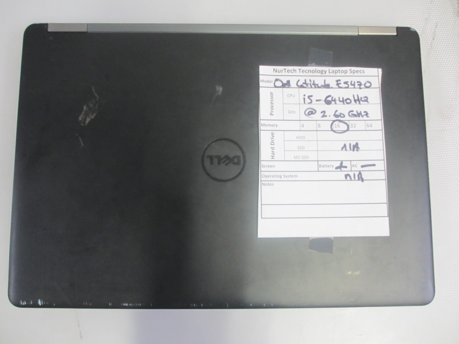 Dell Latitude E5470 i5-6440HQ 2.60GHz 16GB Laptop [No HDD/OS/AC]