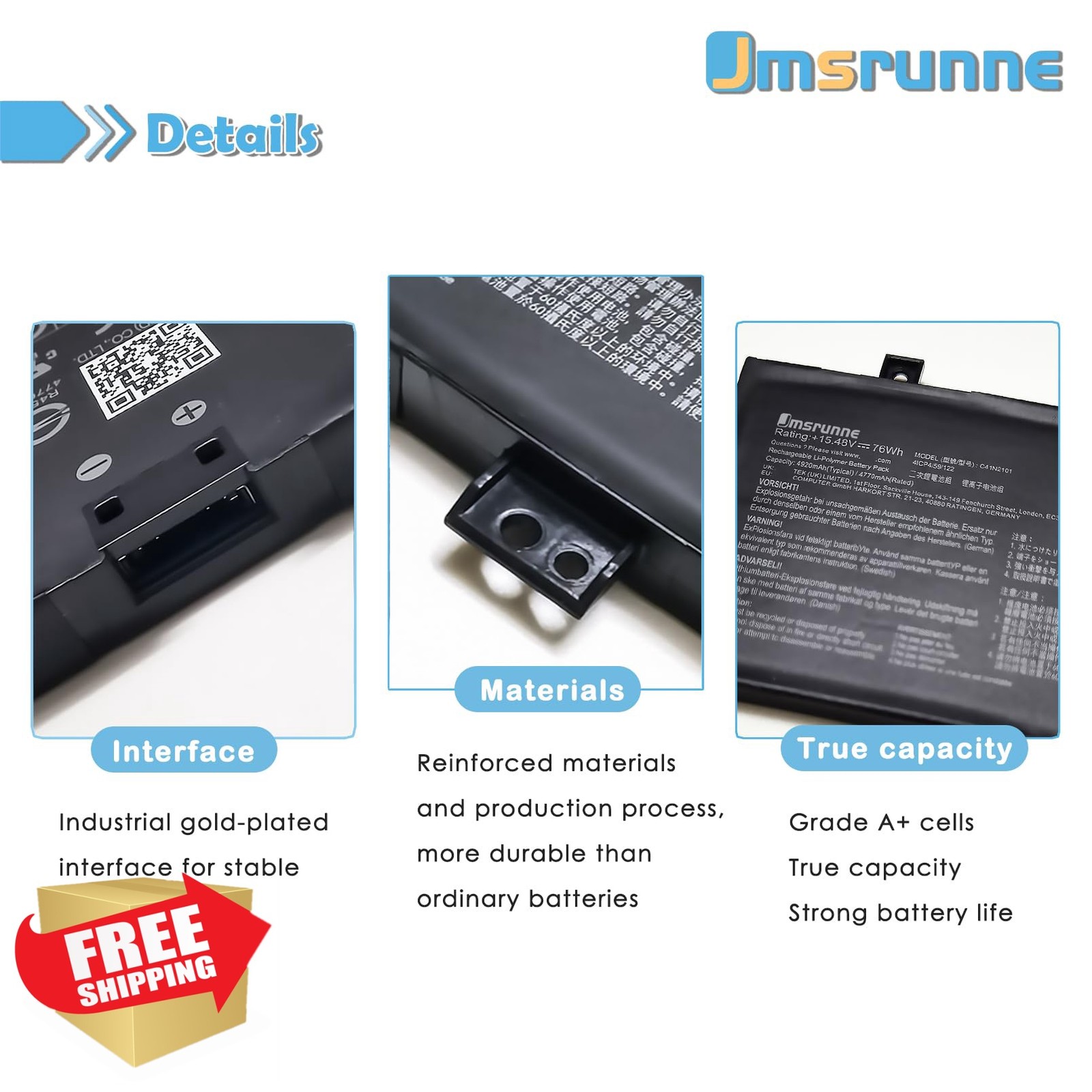 Jmsrunne Asus Zenbook Pro 14 Duo OLED UX8402ZA Battery