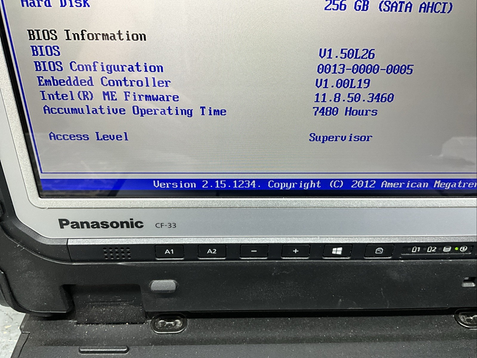 Toughbook Panasonic CF-33 I5-6300U 8GB RAM 256GB SSD Win11P W/CHARGER