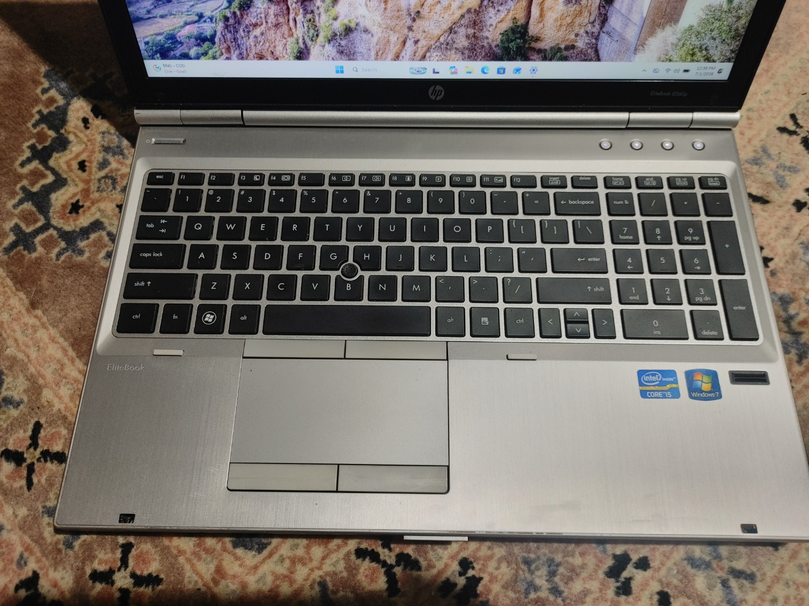 HP EliteBook 8560P Laptop 15.6″ i5 2520M, 4GB RAM, 250GB HDD, HD 6470M, Win 11