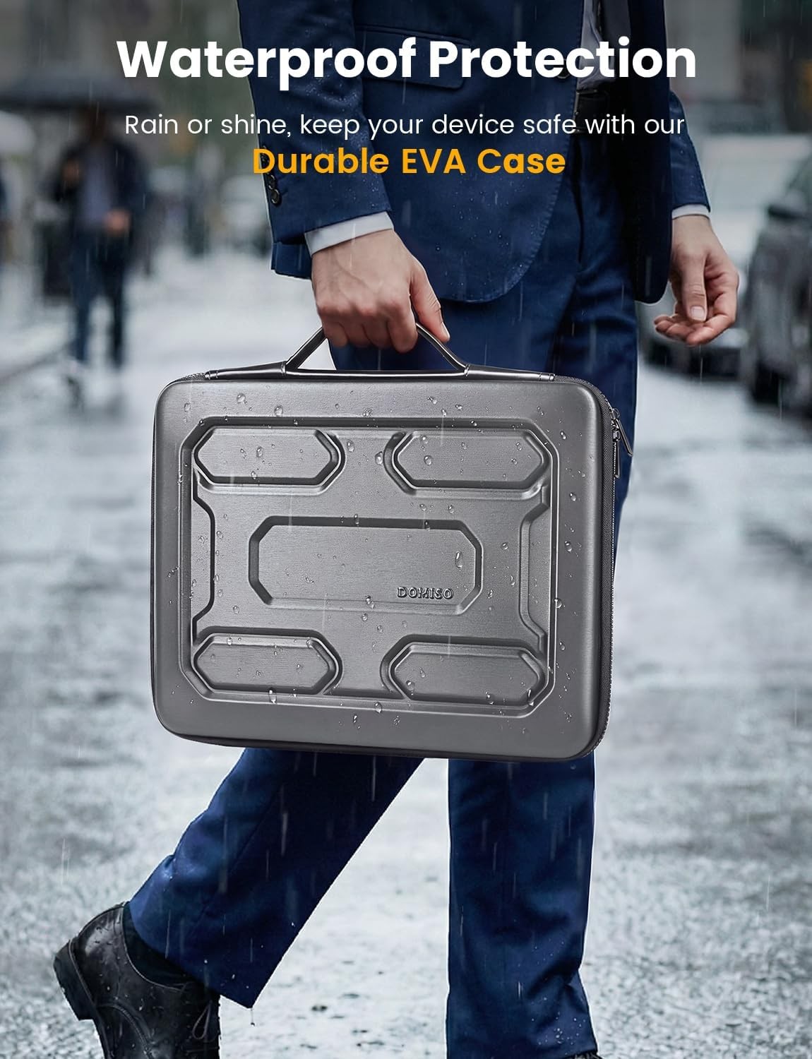 Waterproof Shockproof Hard Shell Laptop Sleeve Case 17-17.3 inch with Handle, Da