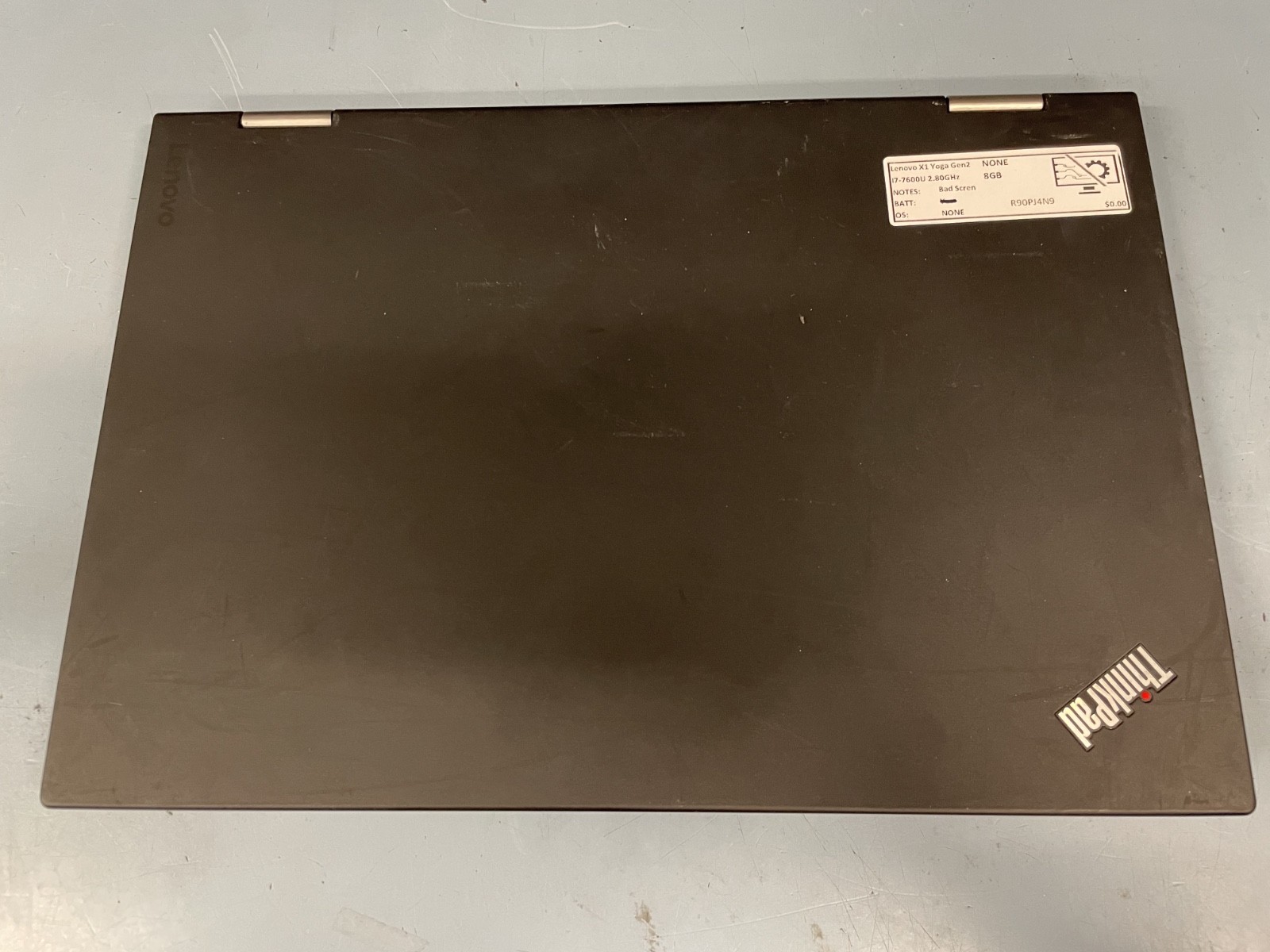 Lenovo X1 Yoga Gen 2 14″ Intel i7-7600U 2.80GHz 8GB NO SSD R90PJ4N9 *AS-IS*