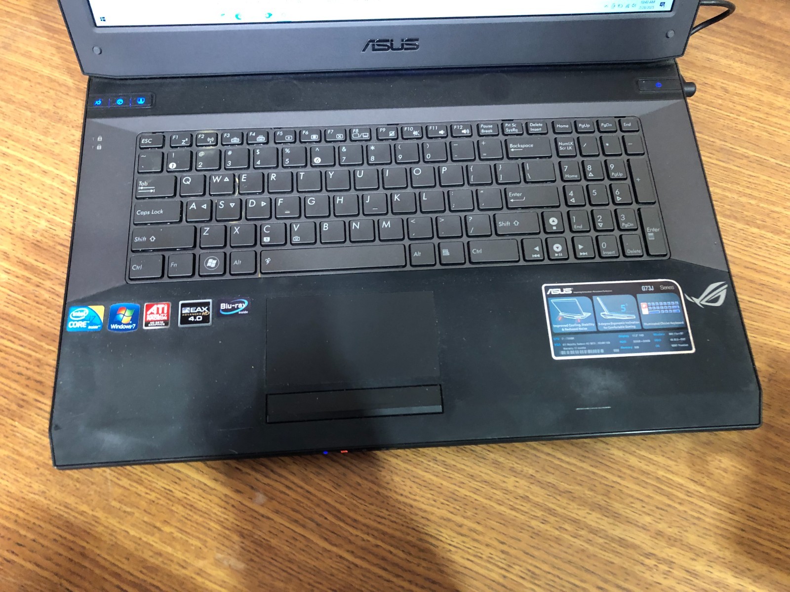 ASUS G73Jh Gaming Laptop – i7 – 8GB Ram – Radeon HD 5800 – 240GB SSD – STICKY
