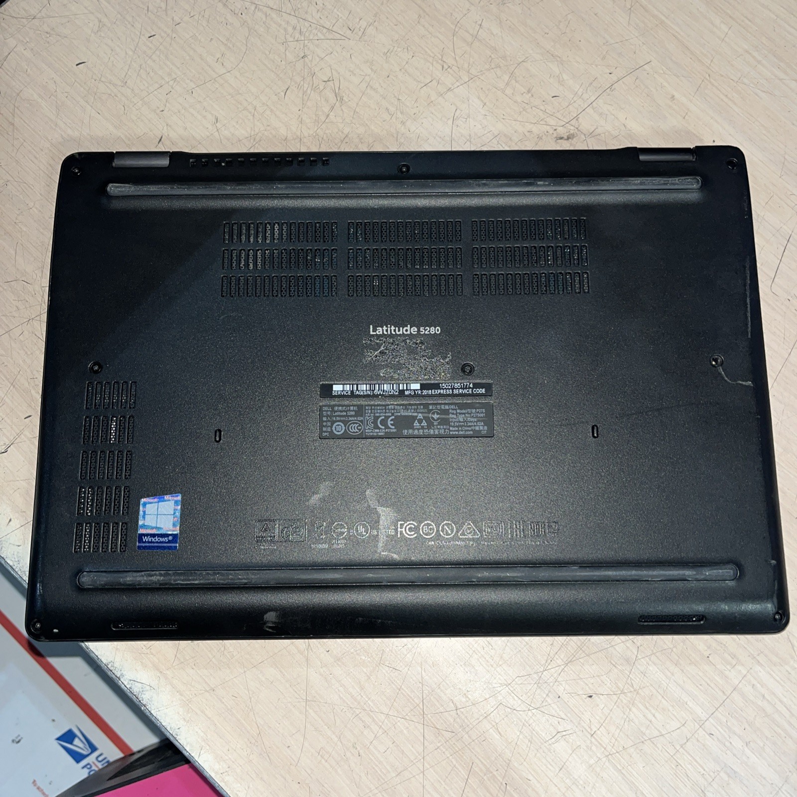 DELL LATITUDE 5280 INTEL CORE I5-7300U 2.60GHZ 8GB RAM NO HD