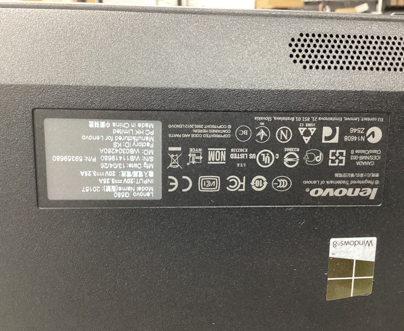 Lenovo Laptop Intel Pentium B960 4GB Memory 320GB HDD Intel HD Graphics 15.6″