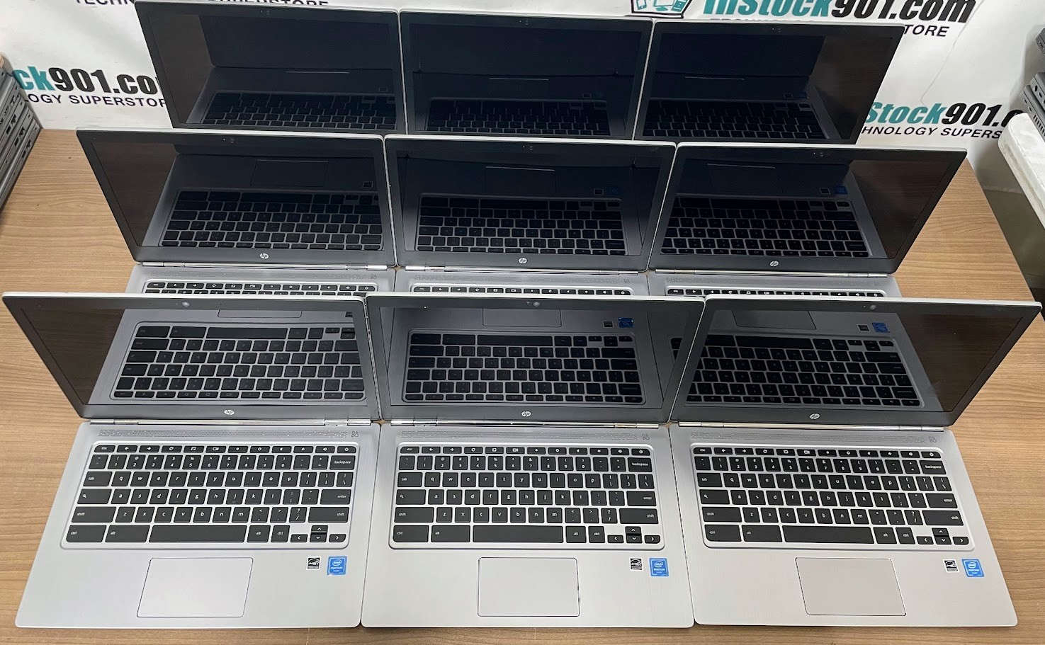 LOT 9 HP ChromeBook 13 G1 Intel Pentium 4405Y 1.50GHz 4gb RAM 32gb eMMC READ!!