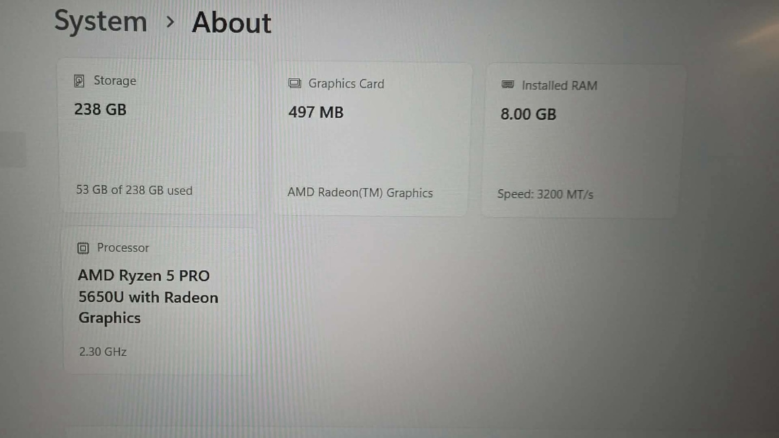 Acer TravelMate P 14″ Laptop Ryzen 5 PRO 5650U 8GB 238GB SSD Win 11