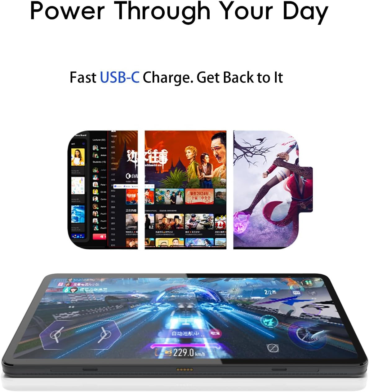 2-In-1 Laptop Tablet with Windows 11, 1 Year Office 365 Included & Magnetic Keyb