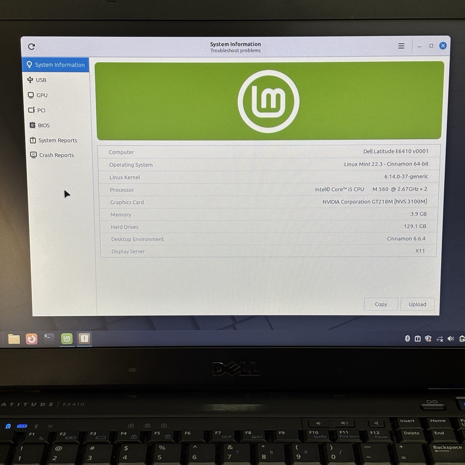 Dell Latitude E6410 14″ i5-560 3.9GB 129GB SSD NVS 3100M Linux Mint Black/Gray