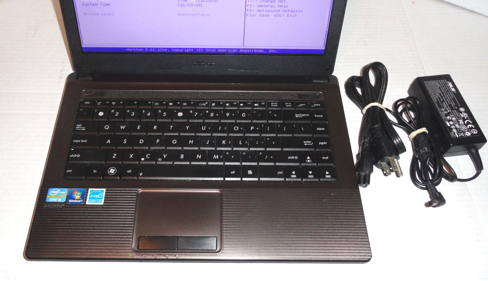 Asus X44H 14″ Laptop Intel Core i3 2.30Ghz, 4GB Memory, NO HARD DRIVE, READ