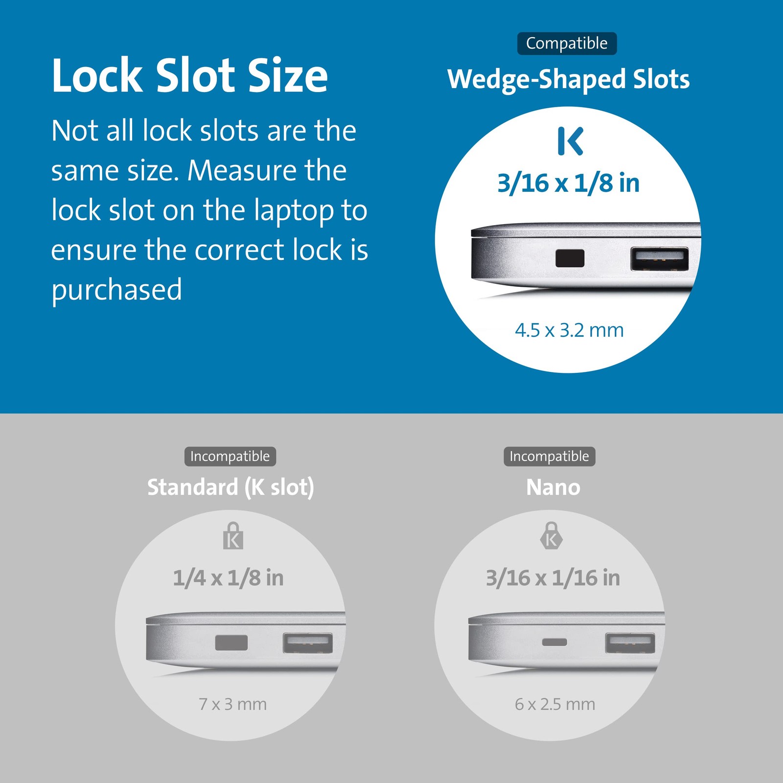 Kensington ClickSafe® Combination Laptop Lock for Wedge-Shaped Security Slot (K6