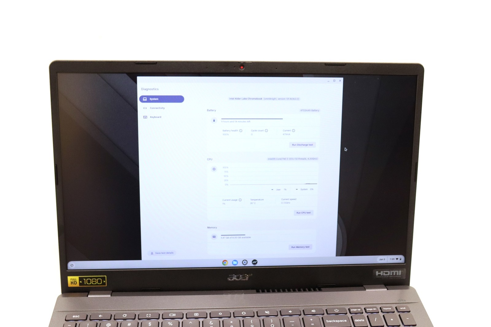 Acer Chromebook Plus 515 Intel Core 5 120U 8GB 256GB NVMe Wi-FI6E + Bluetooth