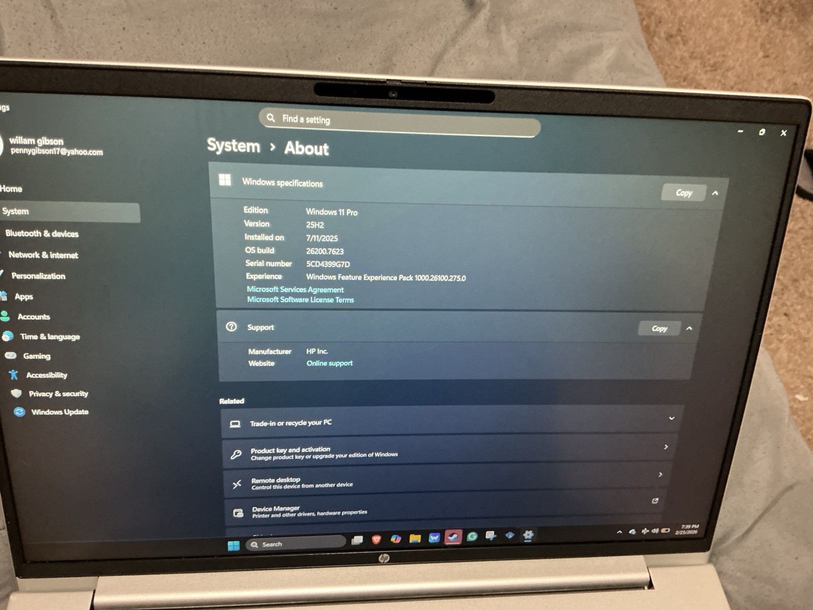 HP Pavilion Plus 14-eh0015st i7 16GB 238GB SSD 14″ Windows 11 Pro Silver Laptop
