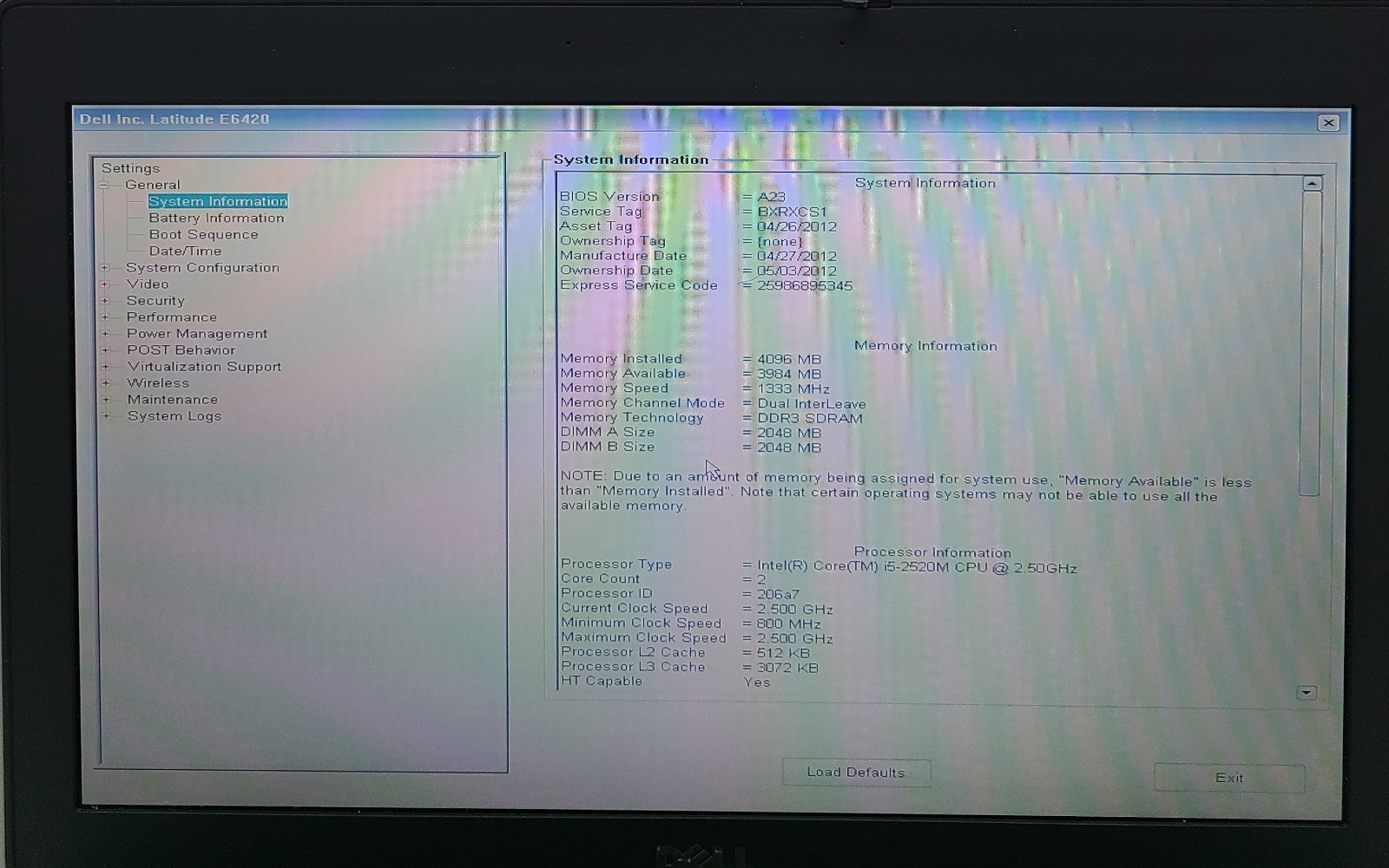 Dell Latitude E6420 14” Laptop Intel Core i5-2520M 4GB Ram No HD/OS/BATT (FL)