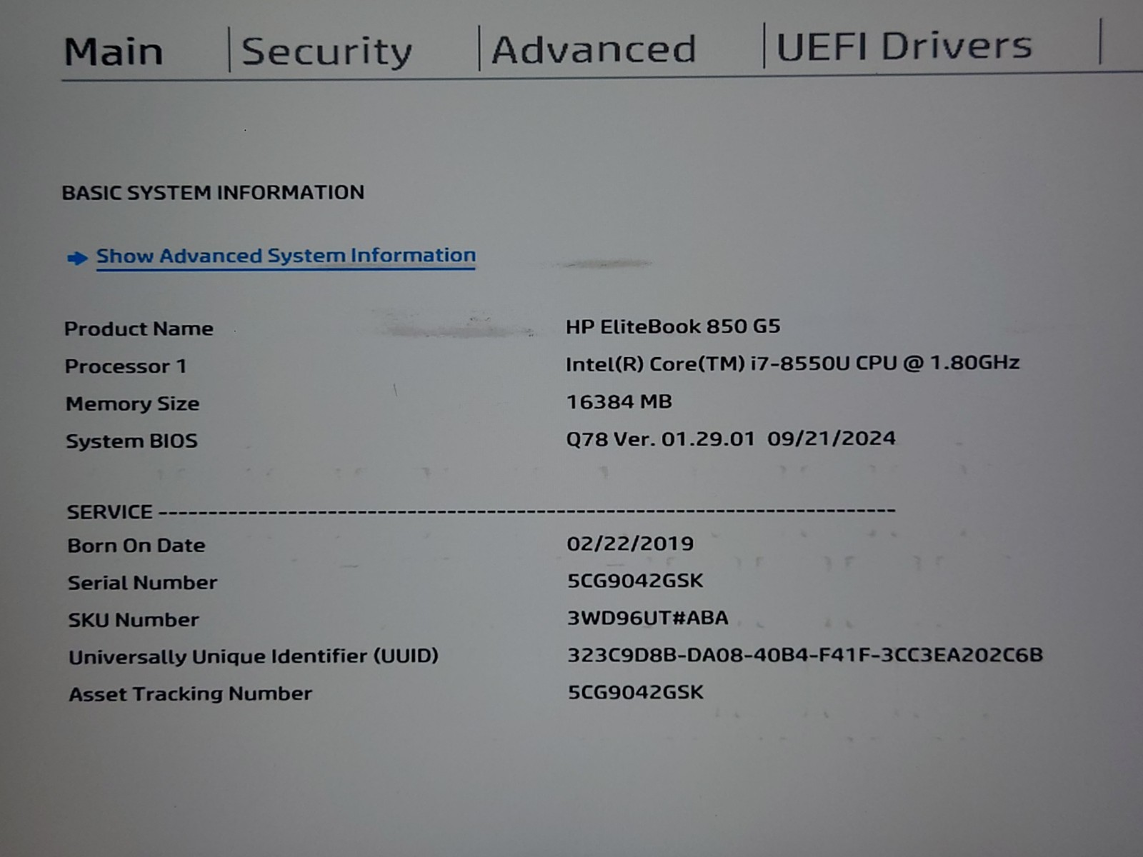 HP EliteBook 850 G5 15.6″ UHD i7-8550U 16GB RAM No OS/SSD