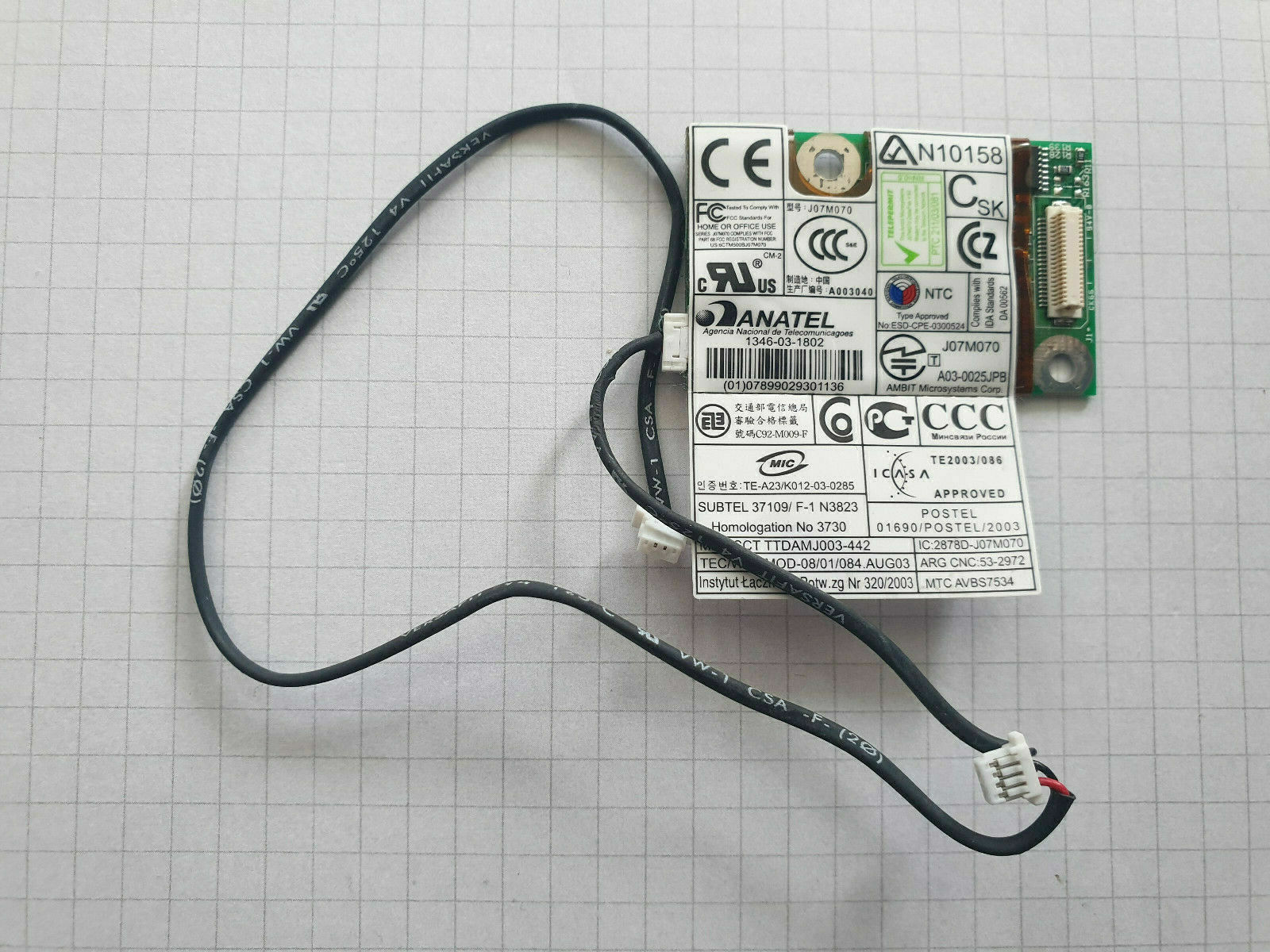 IBM LENOVO THINKPAD R 51 FAX ISDN Modem Card Board Module