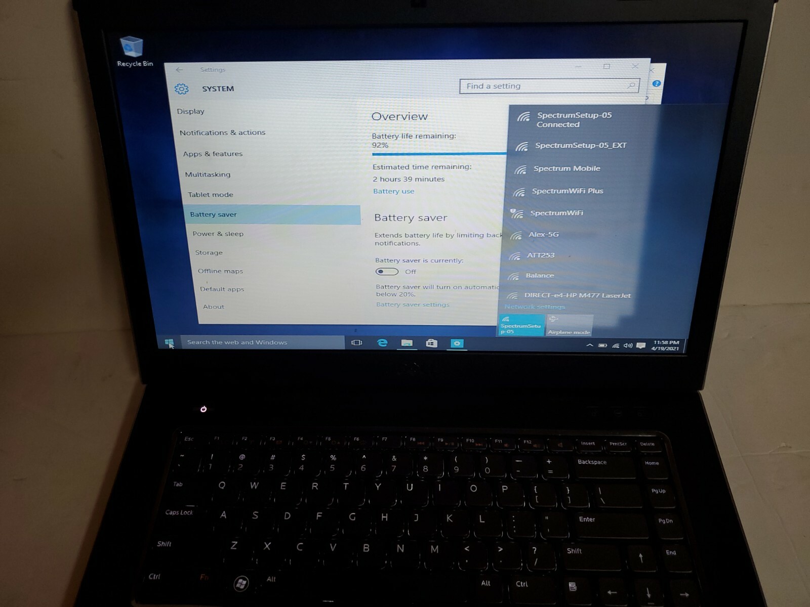 Dell Vostro 3550 Laptop Intel Core i5-2410M @ 2.30 Ghz 4GB 320GB HDD for part