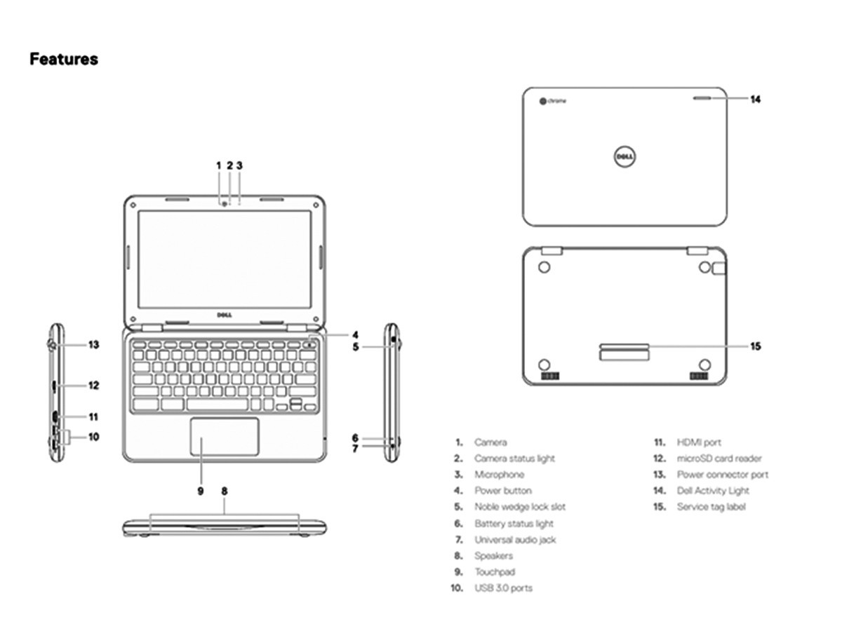 Dell Chromebook 11 3100 11.6″ Laptop, Reset to Factory Conditions, New Battery
