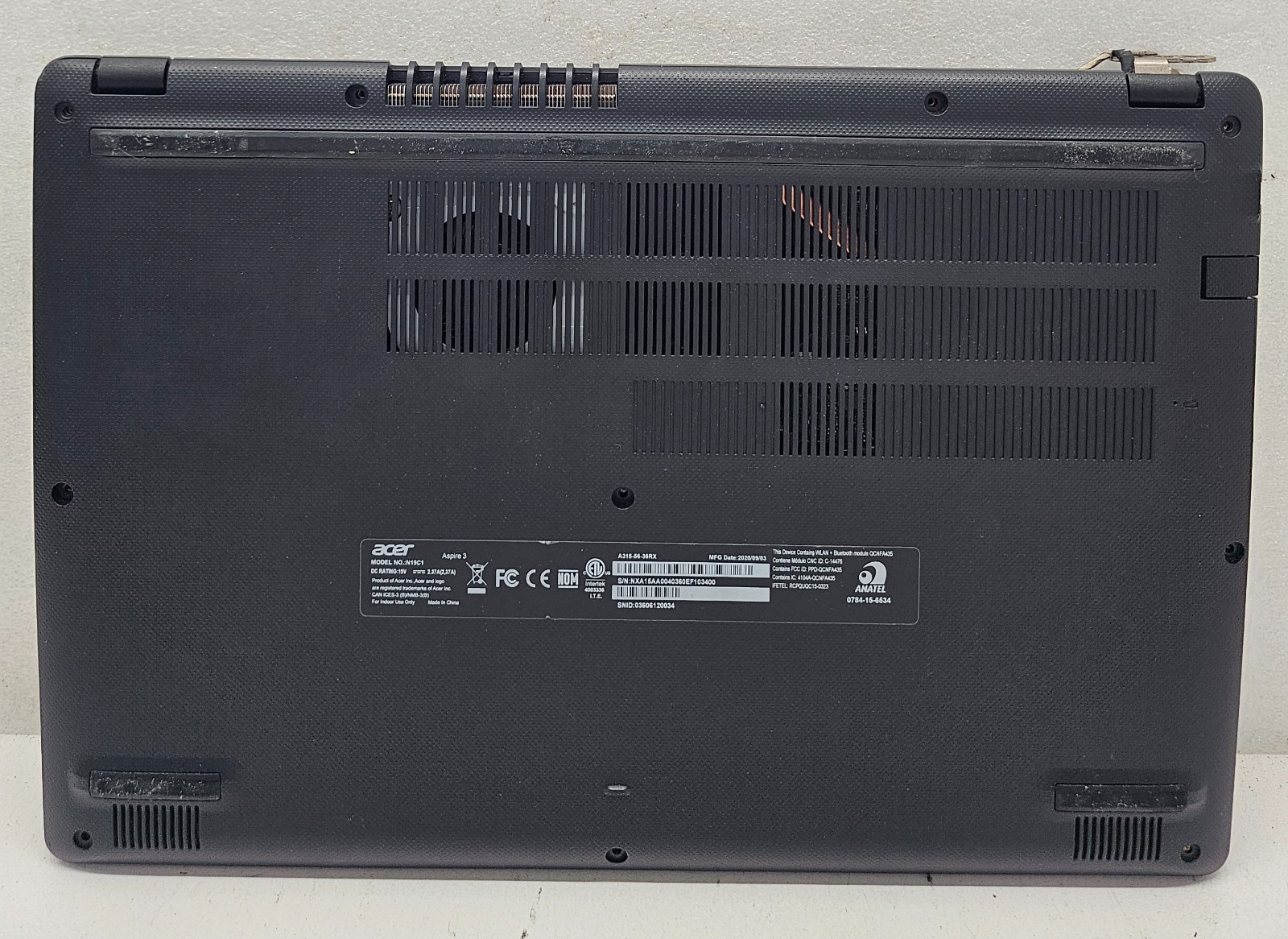 Acer Aspire 3 A315-56-36RX Laptop Intel Core i3-1005G1 8GB Ram NO HD/OS (FL)