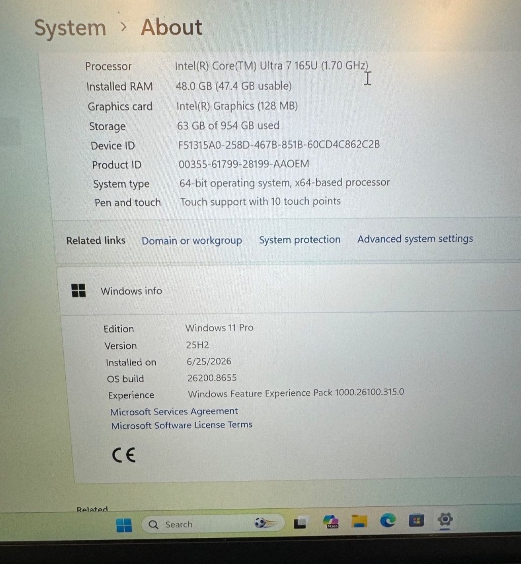 Lenovo ThinkPad T14 Gen 5 i7-155U Ultra/48GB RAM/1TB SSD Windows 11 Pro