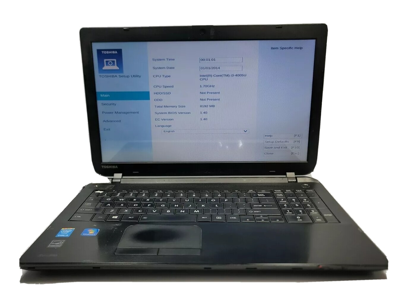 TOSHIBA Satellite 15.6″ C55-B5392 Laptop Intel Core i3-4005U 1.7GHz READ #M1