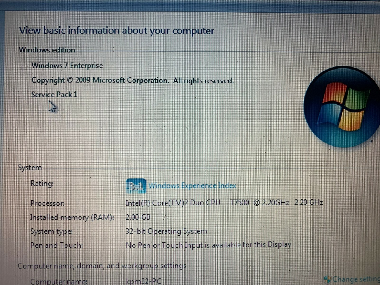 Lenovo ThinkPad R61 15″ Laptop Intel Core 2 Duo 2GB RAM 80GB HDD Windows 7