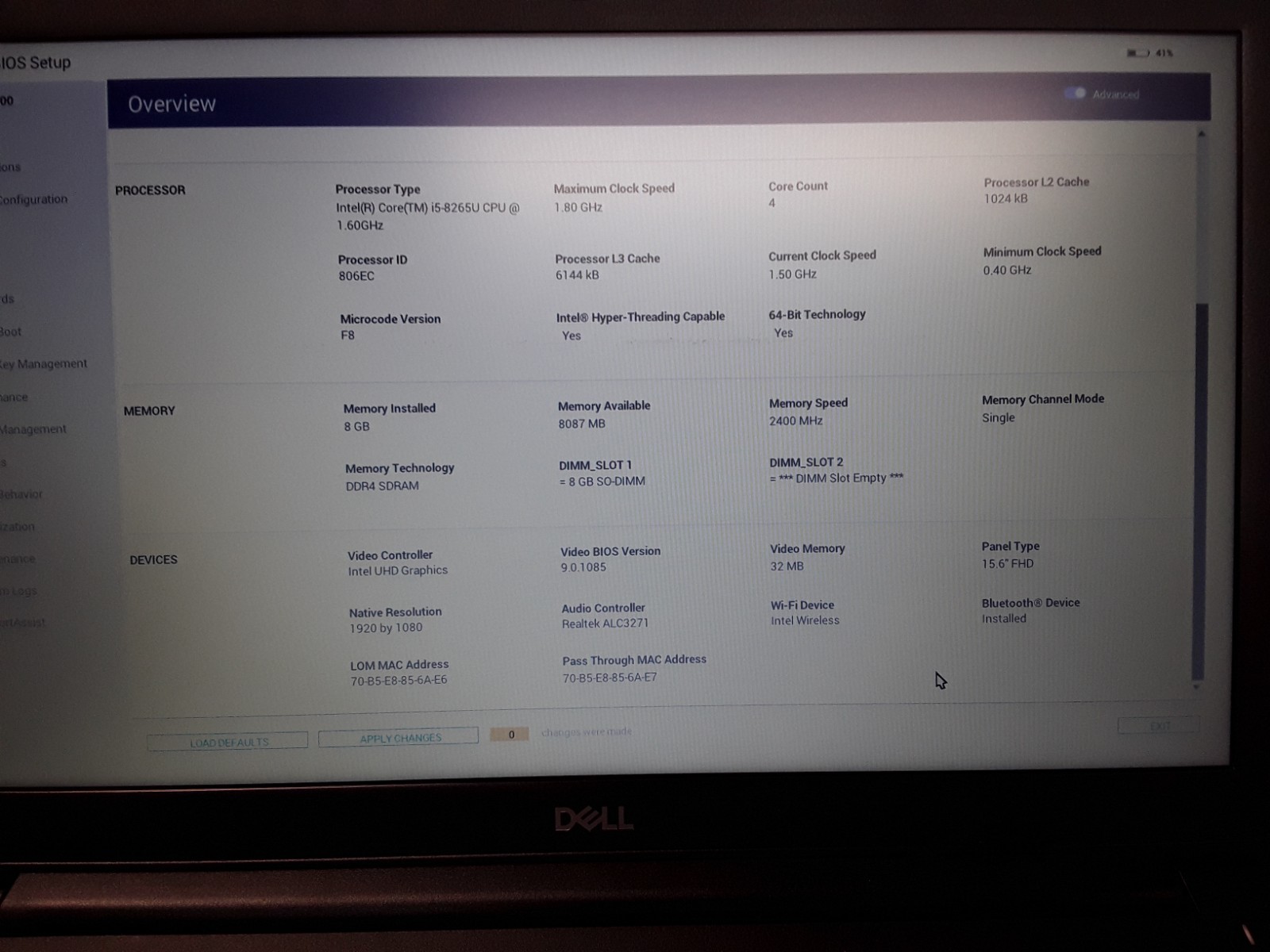 050–Dell Latitude 3500 8th Gen i5-8265U, 8GB RAM, 256GB SSD, Win 11