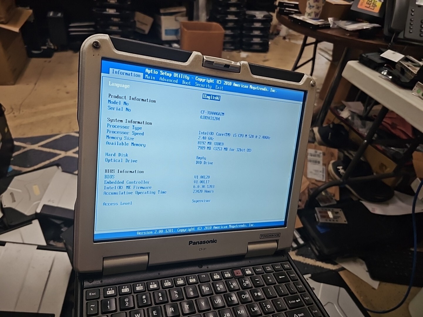Panasonic Toughbook CF-31 MK-1 i5 520M @ 2.40GHz 8GB RAM DDR3 ( 23420HRS)