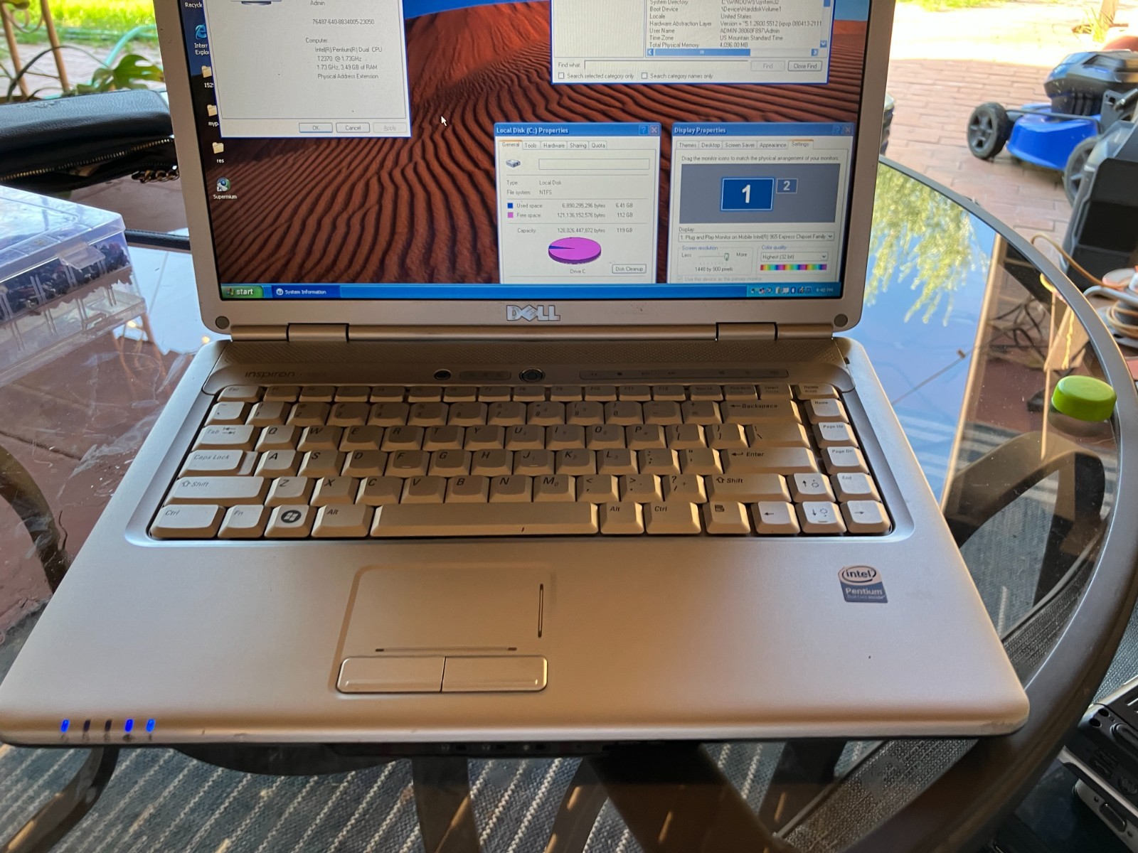 Dell Inspiron 1525 14″ Laptop C2D 1.73Hz 4GB RAM 120GB SSD Windows XP Blue Wifi