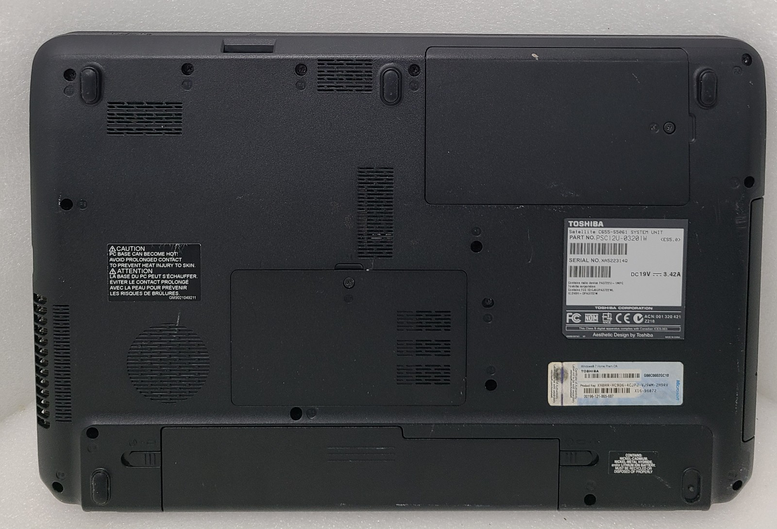 Toshiba Satellite C655-S5061 Laptop Intel i3 M 370 4GB Ram NO HD/OS (FL)