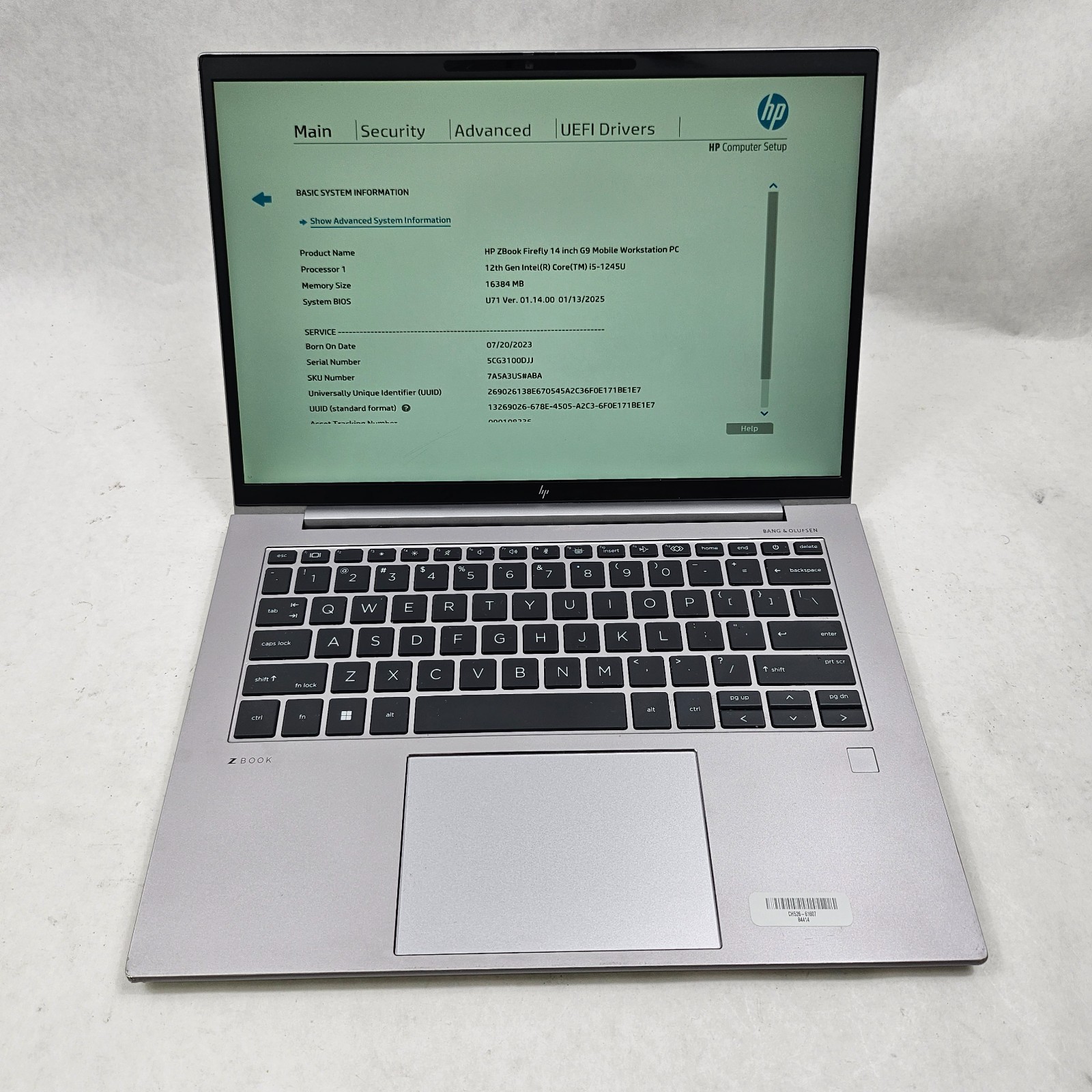 HP ZBook Firefly 14 G9 Intel Core i5-1245U 16GB RAM 512GB SSD