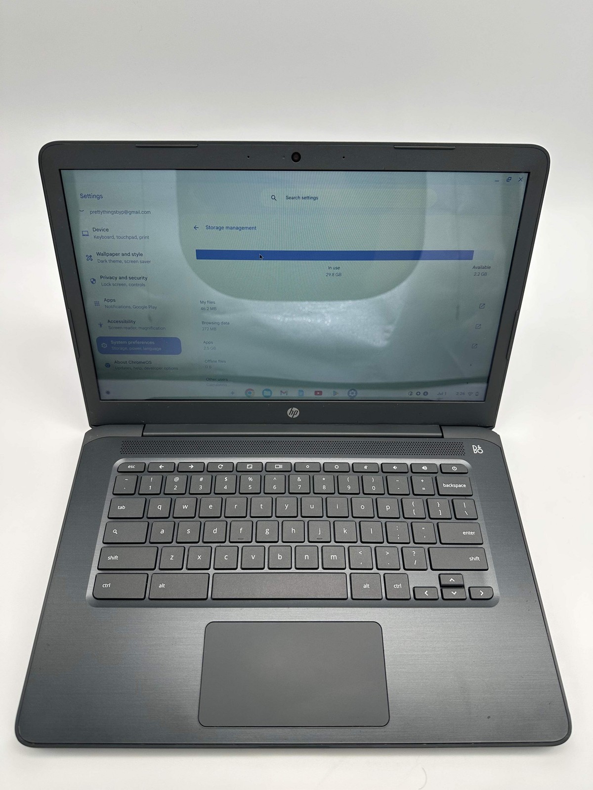 HP Chromebook 14-inch Laptop AMD A4 1.6 GHz 8GB RAM 32GB Black Used – B