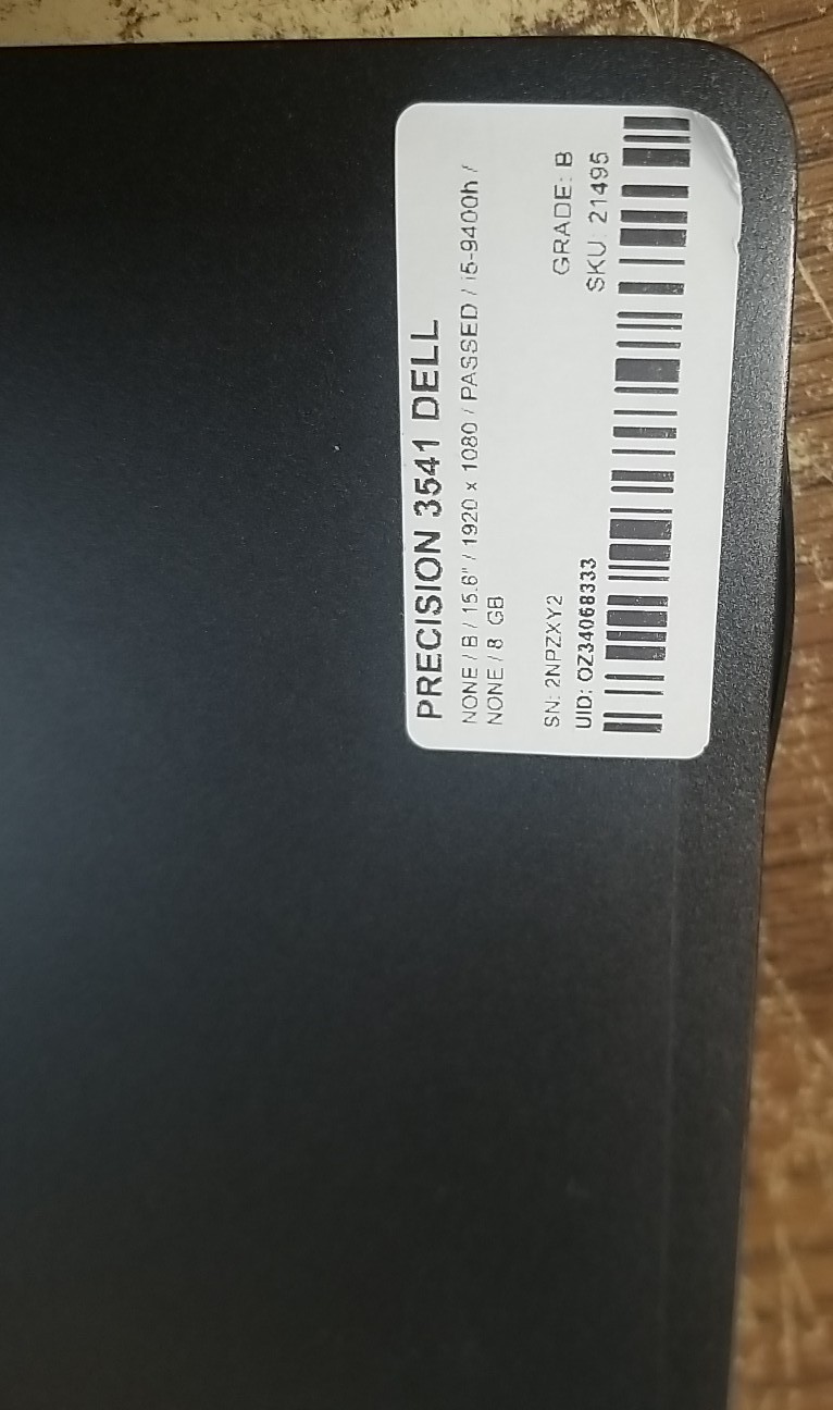 Dell Precision 3541 Laptop 15.6″ – Intel Core i5-9400H – 8 GB Ram- No SSD Read⬇️
