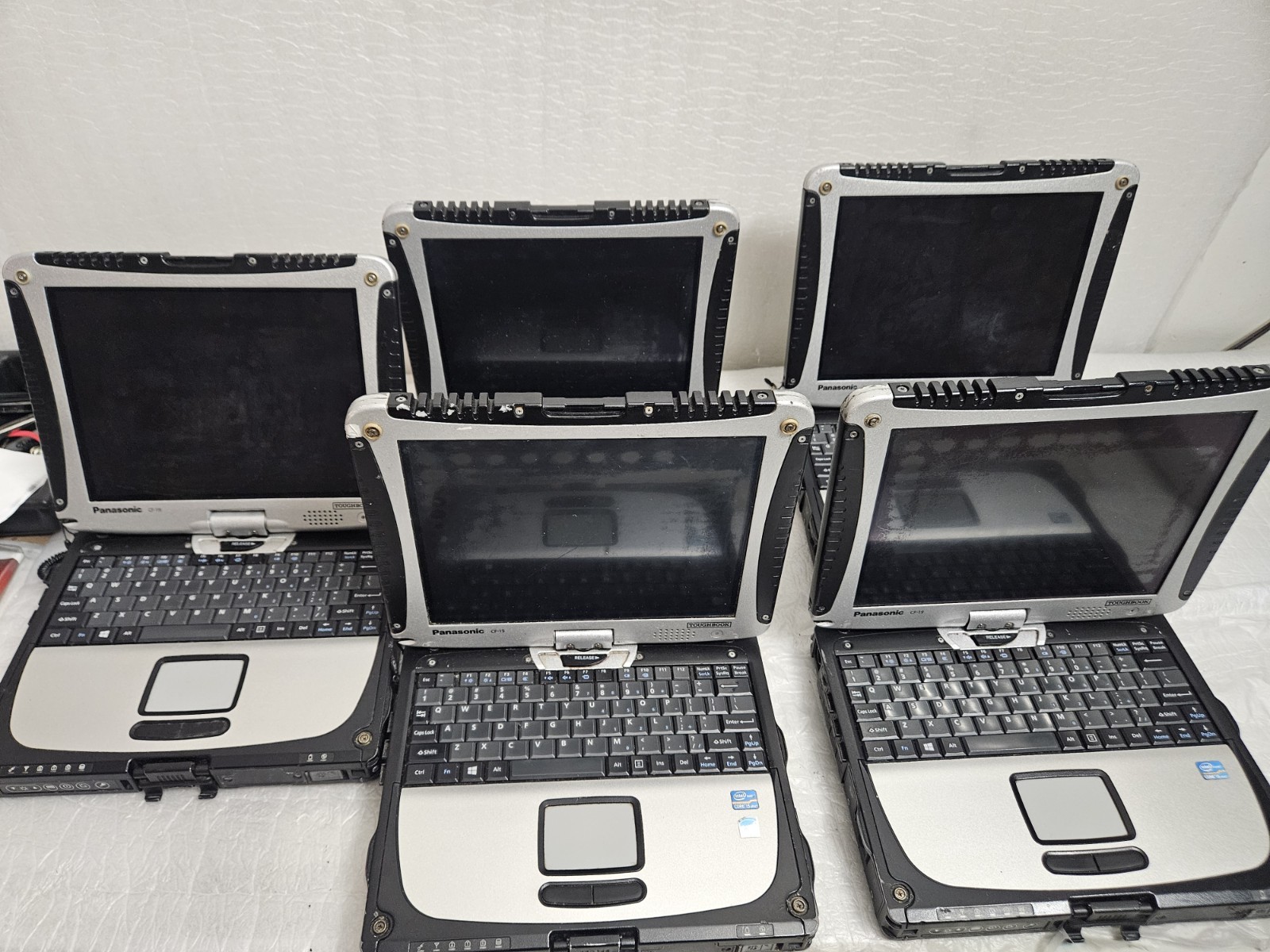 Lot Of 5 Panasonic Toughbook CF19 Intel Core i5-3340M, i5-3320M 8GB RAM Rugged