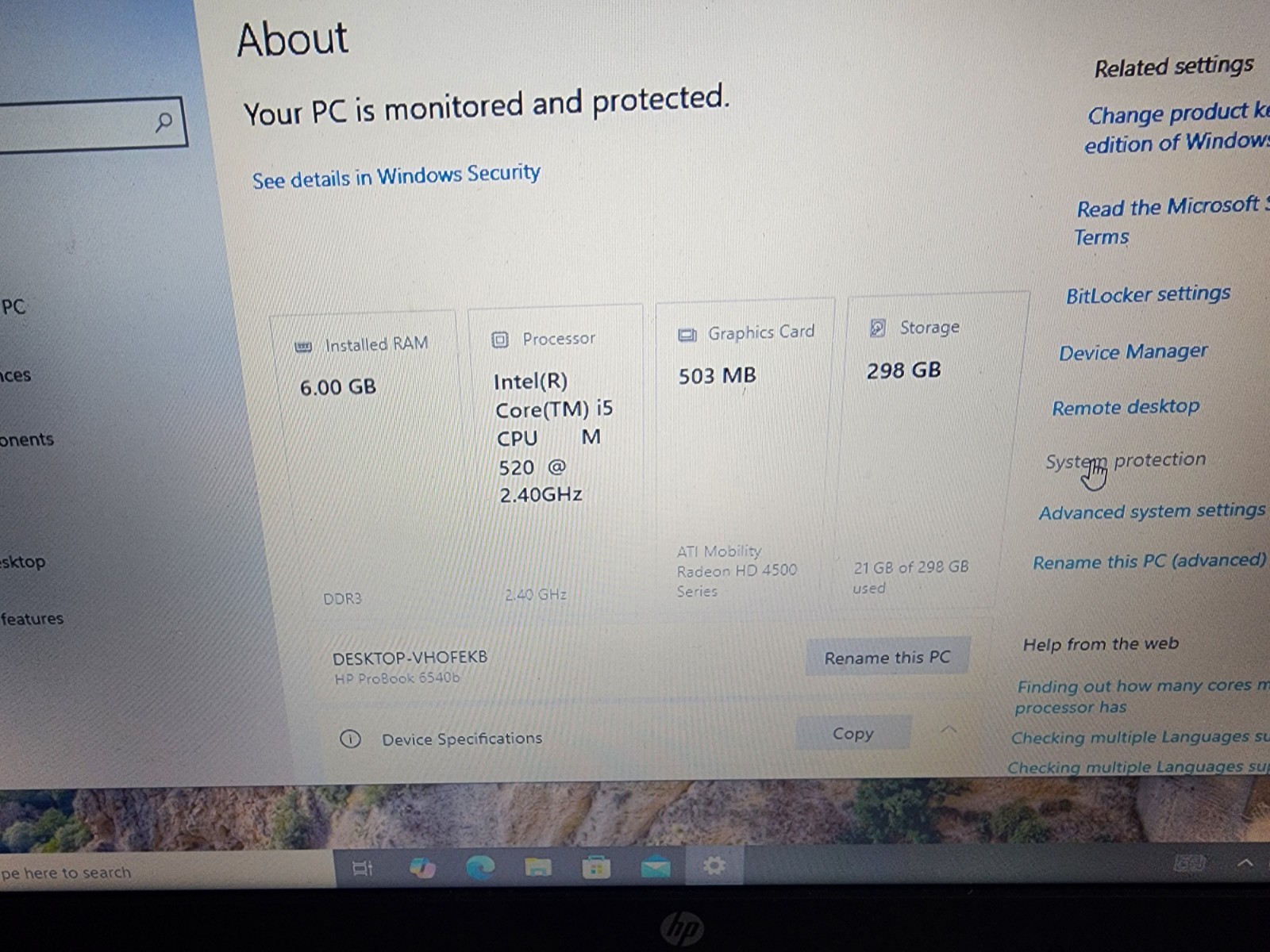 Hp 6360b Intel i5 2410M 2.3 Ghz Laptop