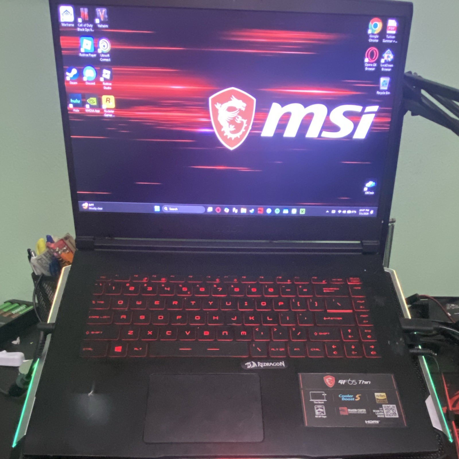 MSI GE65 Thin 15.6″ FHD i7 9th Gen 16GB 512GB SSD RTX 2060 Win11