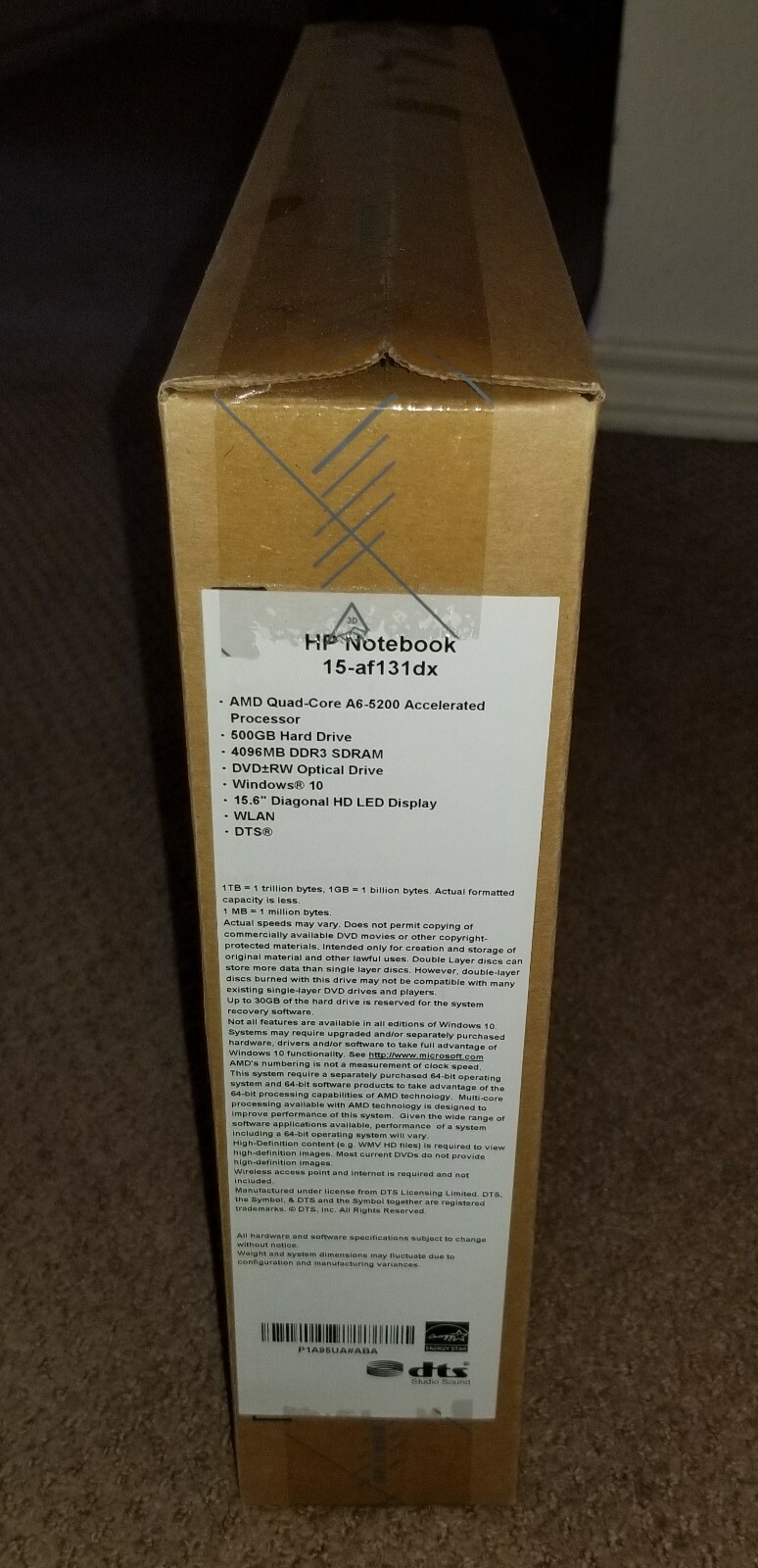 HP Pavilion 15-af131dx 15.6″ Laptop, AMD A6, 500GB, 4GB, Windows 10