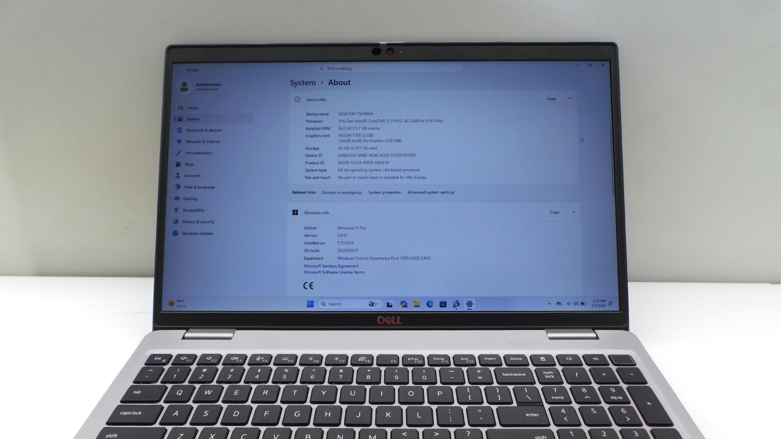 Dell Latitude 3560 15.6″ | i5-1145G7 2.60GHz | 16GB RAM 512GB NVMe | WIN 11 PRO