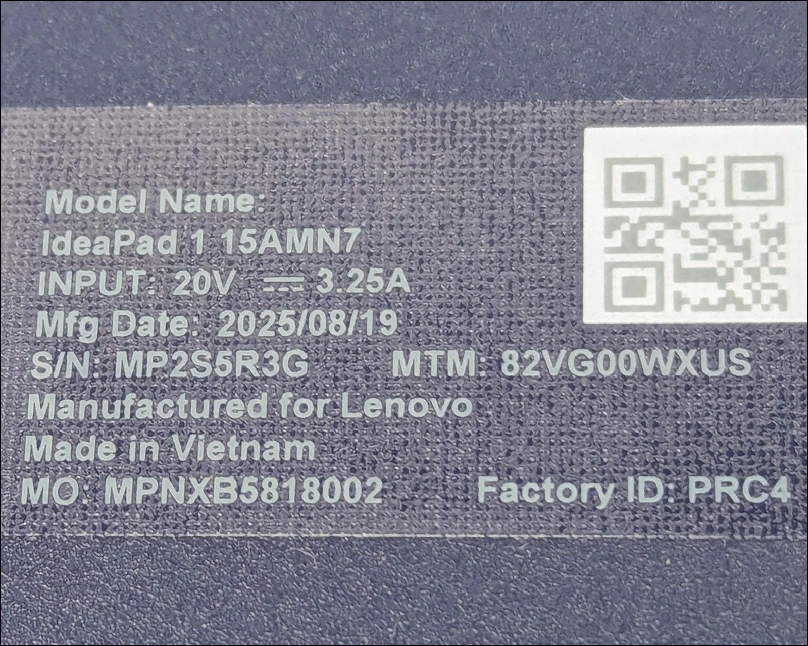 Lenovo IdeaPad 1 15AMN7 15.6″ Laptop PC Ryzen 5 7520U 2.8GHz 8GB RAM 256GB SSD