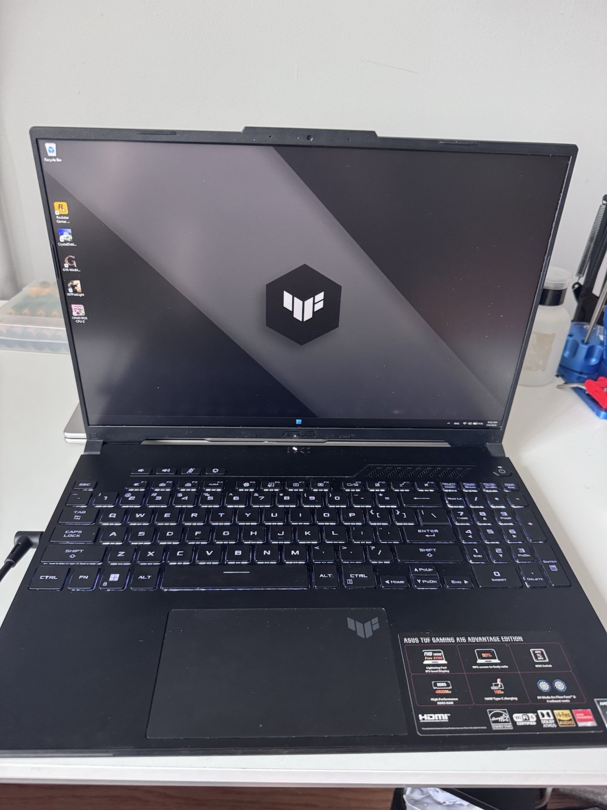 ASUS TUF A16 Gaming Laptop Ryzen 7 7735HS, AMD RX 7700S No Ram/ No Ssd For Parts