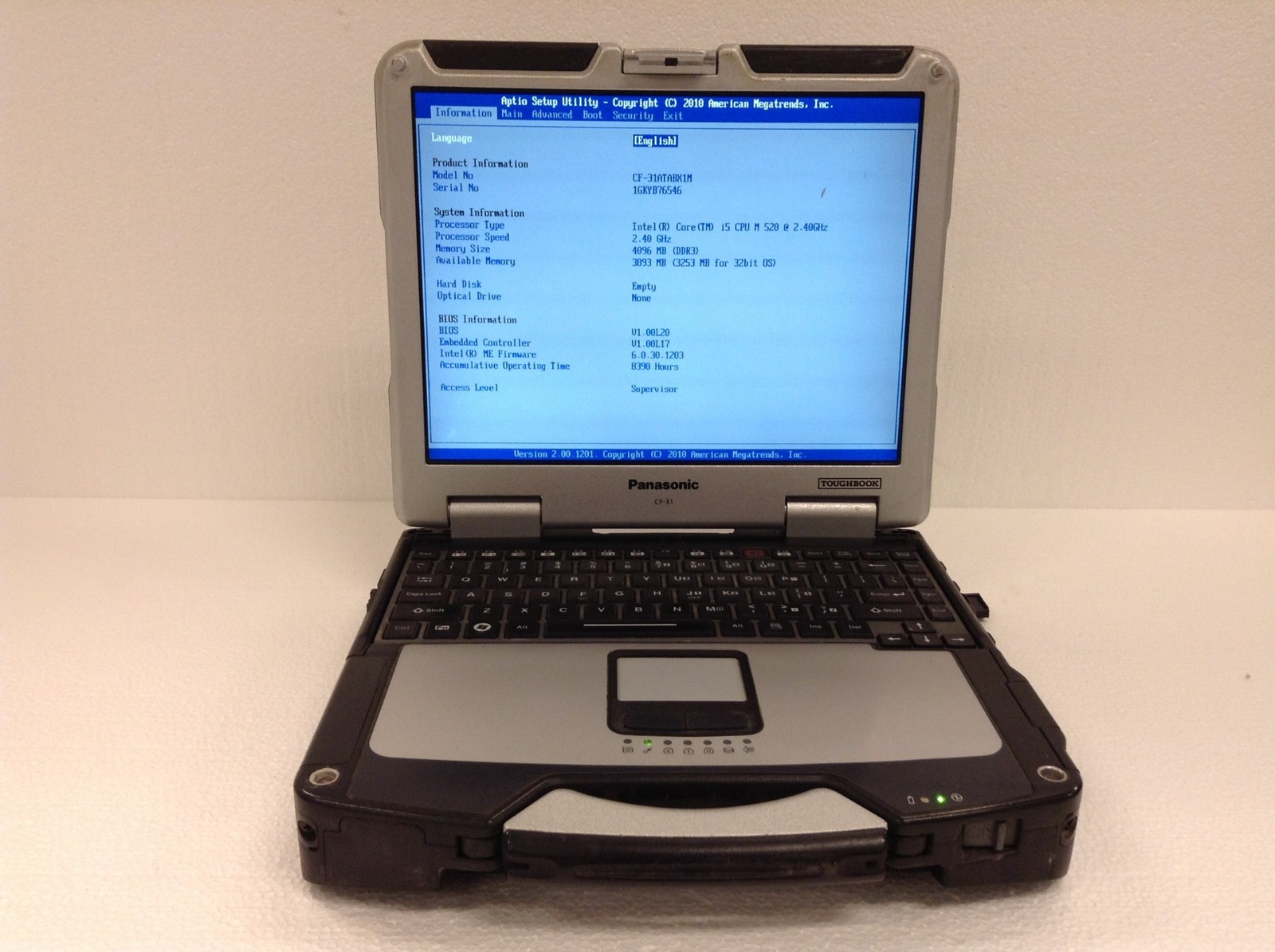 Panasonic Toughbook CF-31 MK1 i5-M520 2.4GHz 13.3″ w/ 4GB Ram, 8K Hours, No HD,
