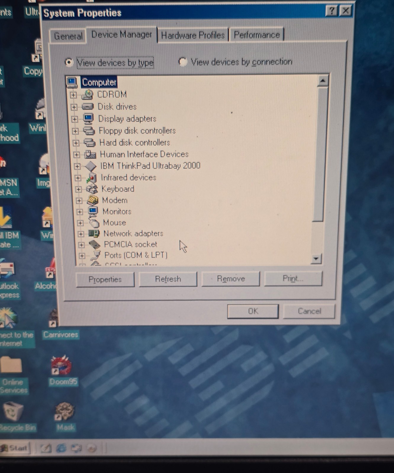 ThinkPad A22m Windows 98 w/recovery disc,Game controller,512 ram,60gb hard drive