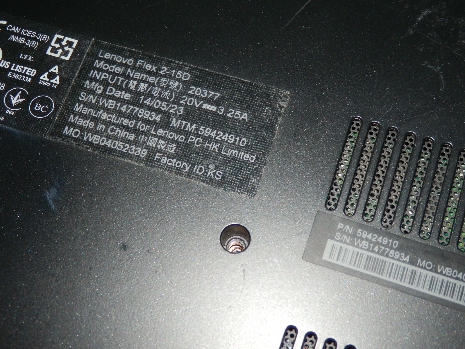 Lenovo Flex 2-15D, AMD A6-6310 1.80GHz, Radeon R4, 15.6″ inch HD, for parts faulty