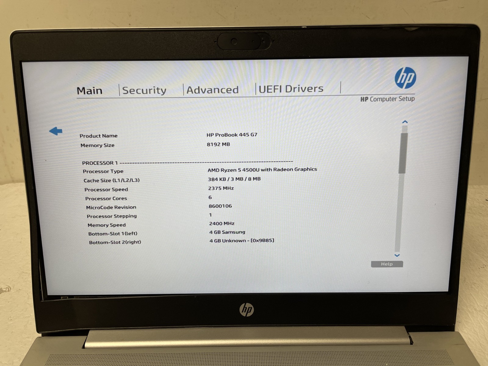 HP ProBook 445 G7 AMD Ryzen 5 4500U @2.3GHz 8GB RAM NO SSD For Parts *READ