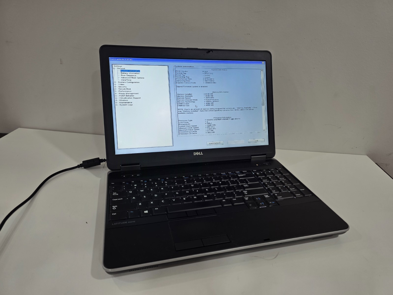 Dell Latitude E6540 Intel i5-4300M 8GB Bluetooth