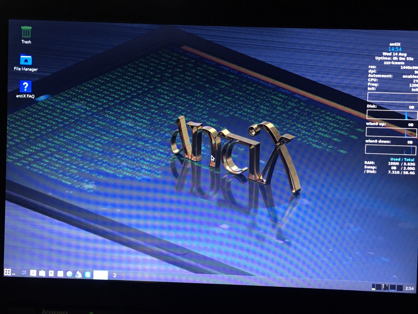 Thinkpad Lenovo T410s Laptop Antix OS