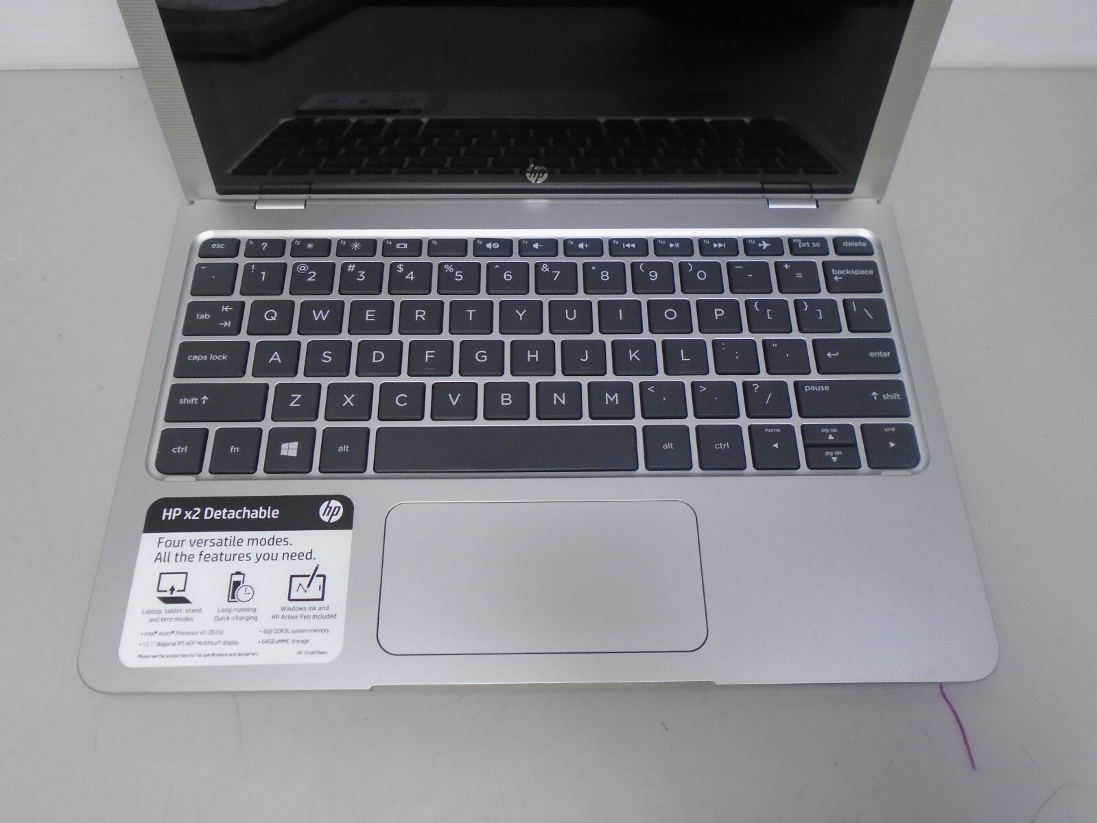HP x2 10 10.1″ Intel Atom X5-Z8350 1.44GHz 4GB/64GB eMMC Linux Laptop NO AC