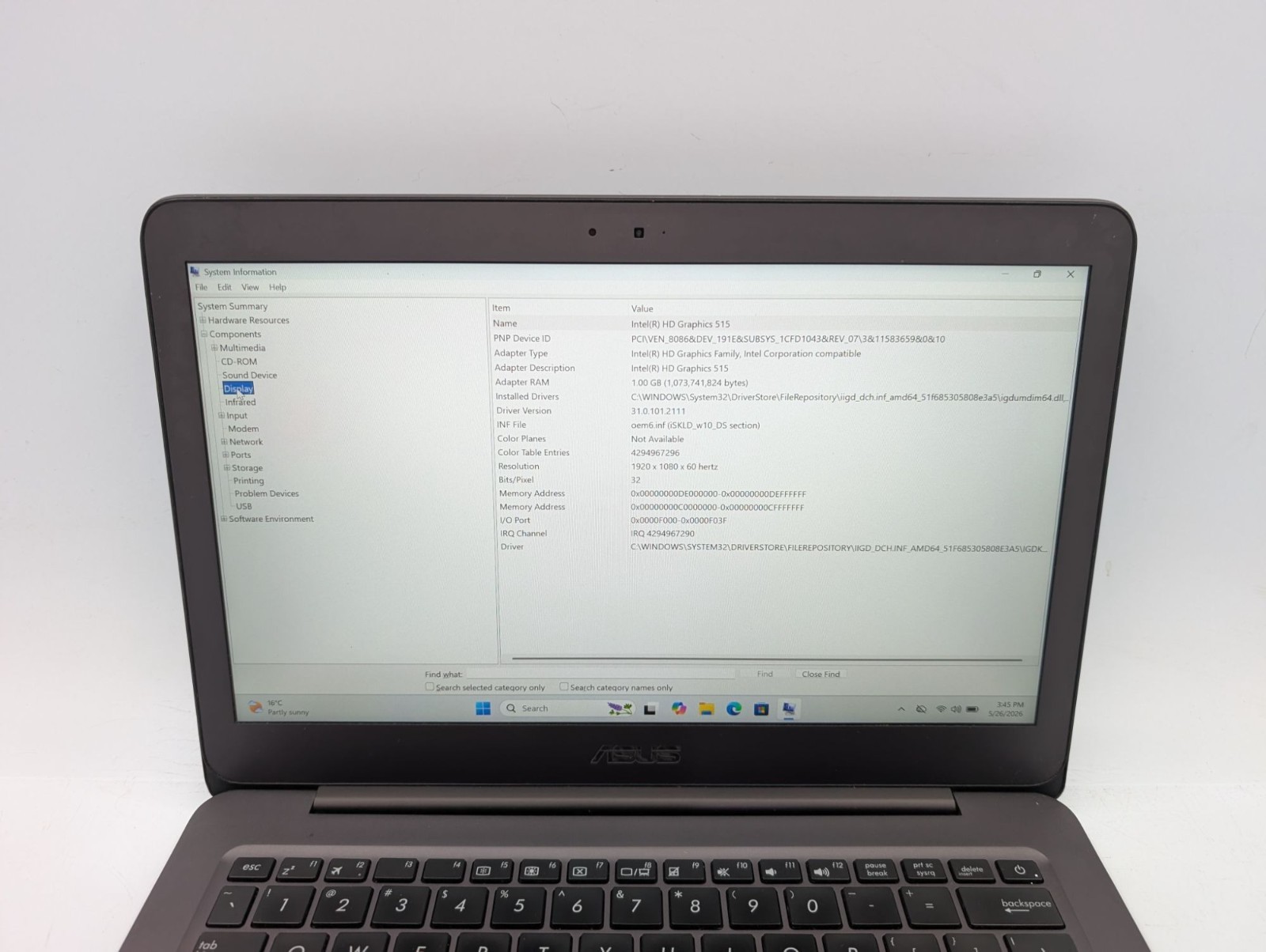 Asus UX305CA 13.3″ Laptop m3-6Y30 8GB RAM 256GB SSD Win11 Home